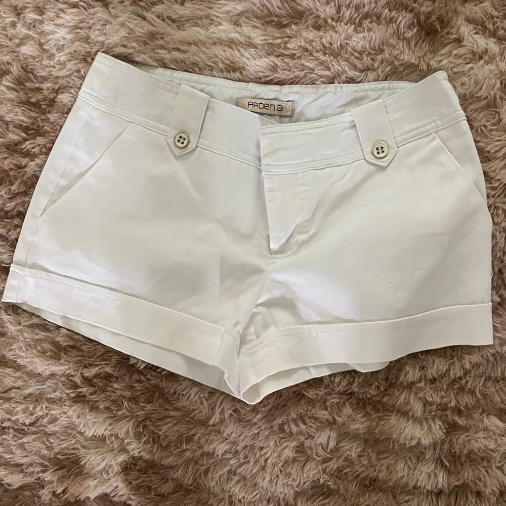 White slack shorts